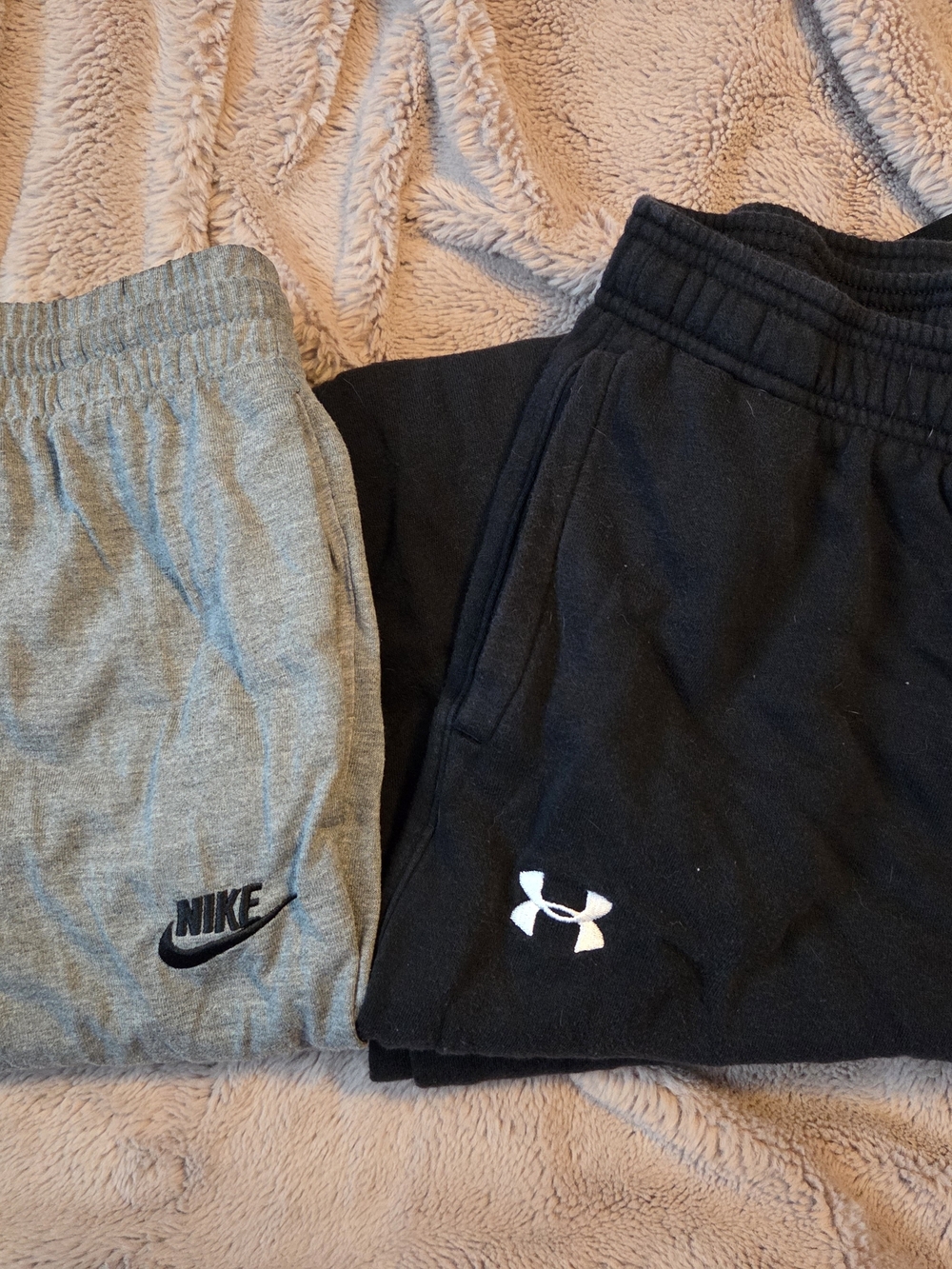 Nike Grey & Under Armour Black Kids Athletic Pants - 2-Pack